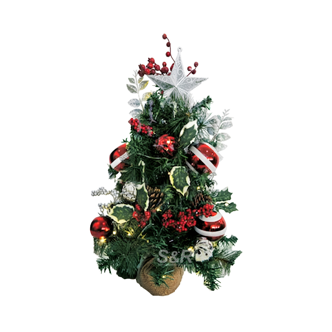 Simply Christmas Red Tabletop LED Tree 60cm